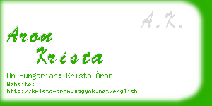 aron krista business card